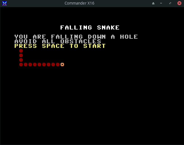 Tutorial on making a simple game in basic - Falling Snake