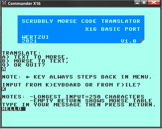 Scrubbly Morse Code Translator